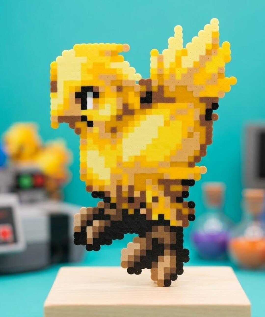 Chocobo Pixel Art: Final Fantasy Perler Bead Magnet - Etsy