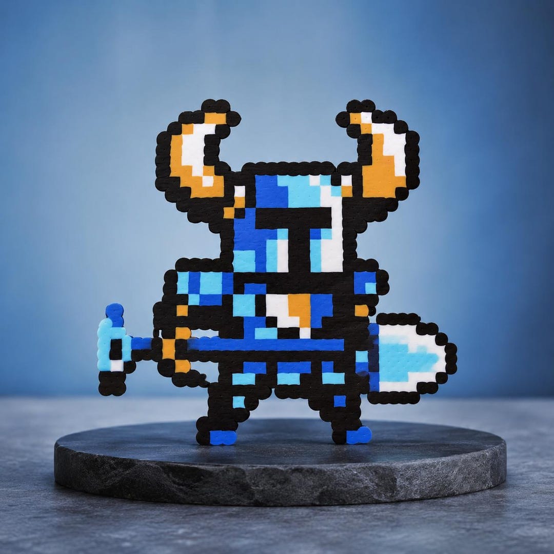 Shovel Knight Perler Bead Pixel Art, Fridge Magnet, Keychain