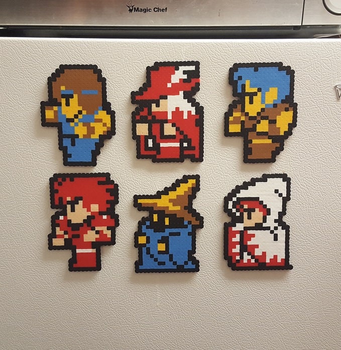 Final Fantasy Perler Bead Pixel Art Red Mage Black Mage Etsy