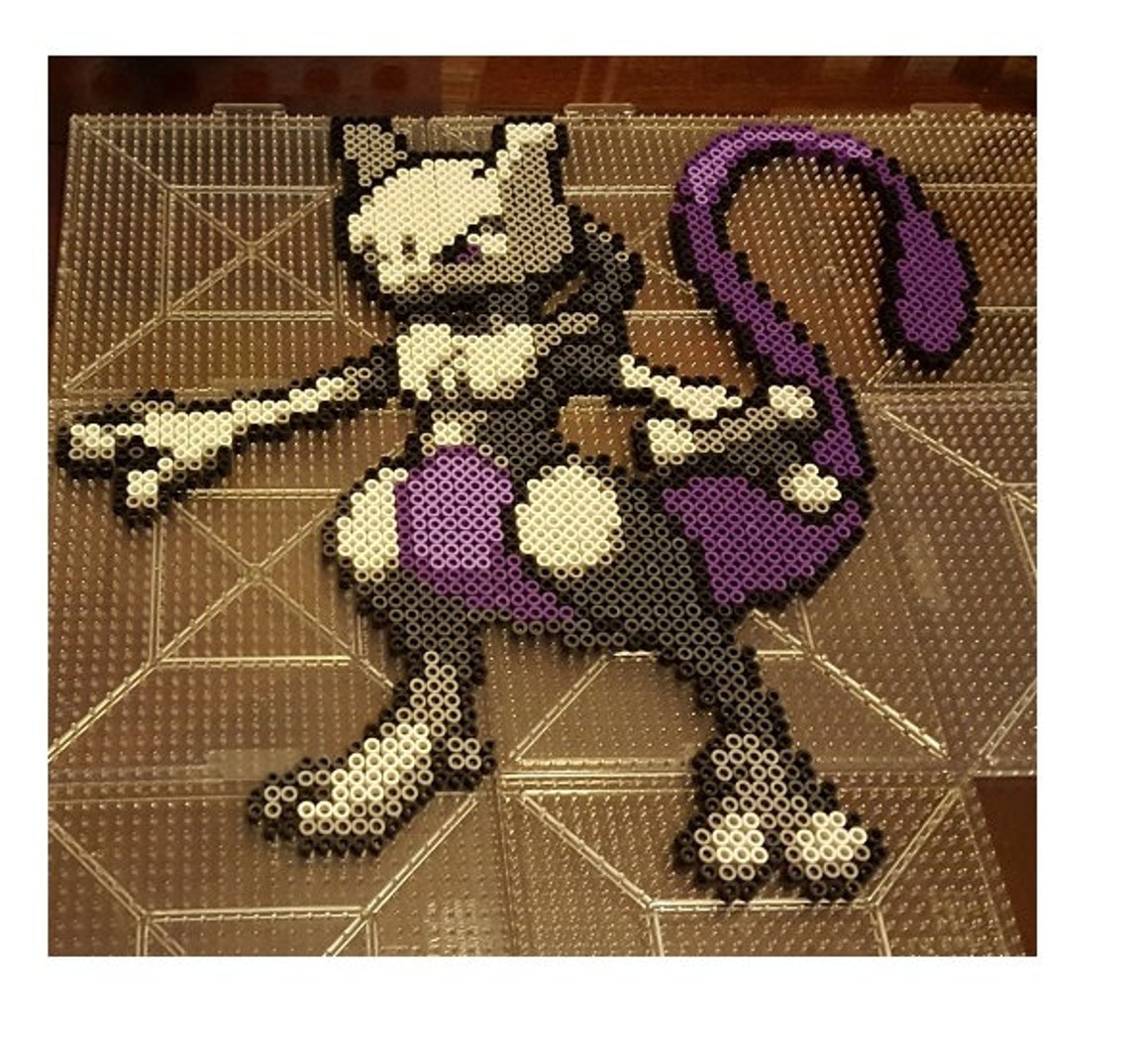 Pokemon perler beads Mewtwo pokemon go pokemon birthday Etsy