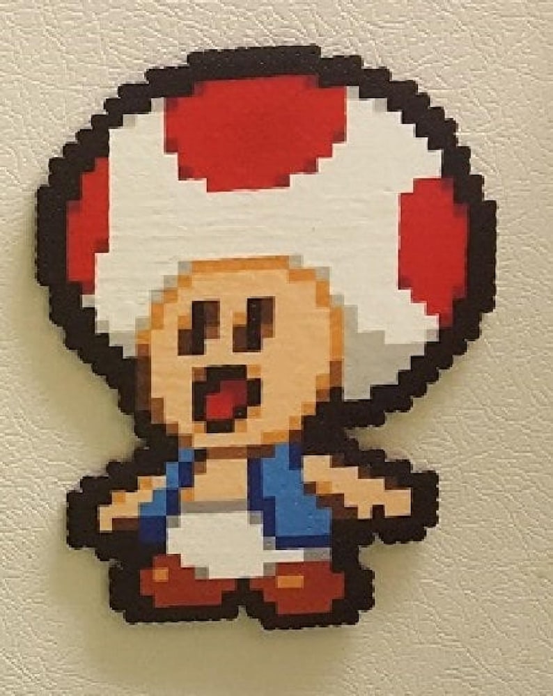 Mario, Perler Beads, pixel art, super mario bros, video game, super mario, nintendo, paper mario, Luigi, Toad, Princess Peach