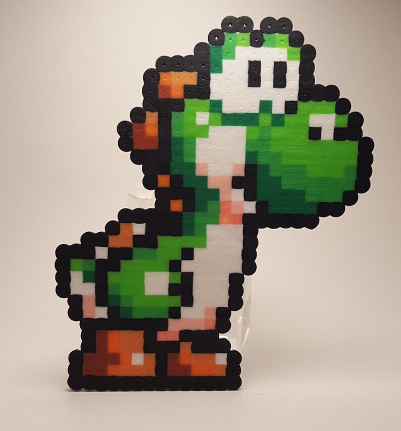 Yoshi Perler Abalorios Mario sprite de cuentas pixel art ...
