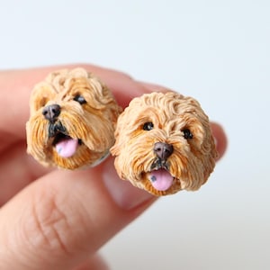 Personalisierte Hunde Manschettenknöpfe - Hochzeitsgeschenk für Bräutigam | Manschettenknöpfe mit Tierportrait | Einzigartiger Hundeschmuck aus Polymer Clay