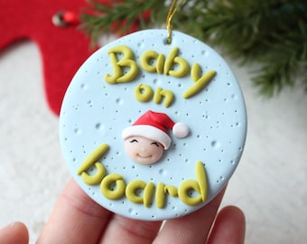 Christmas tree ornament, custom Christmas gift, custom tree decoration, baby on board decoration, personalized gift, holiday decoration