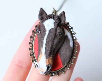 Custom horse pendant, horse sculpture, custom animal necklace, horse art, custom horse jewelry, horse lover gift, horse owner gift