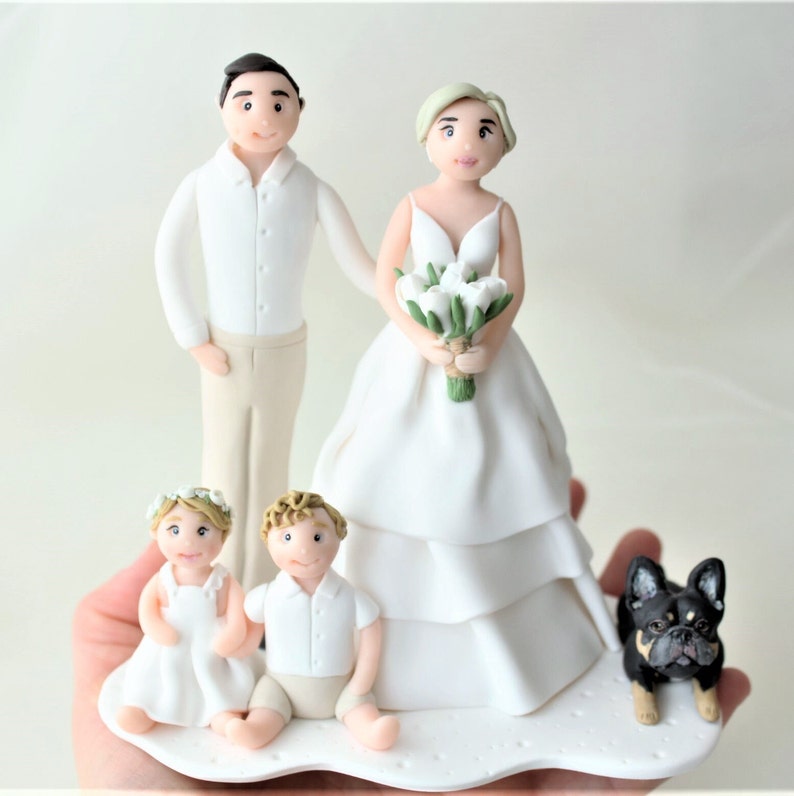 Clay wedding topper, wedding cake topper, clay topper, custom cake topper, custom wedding gift, wedding anniversary gift, topper for wedding image 2