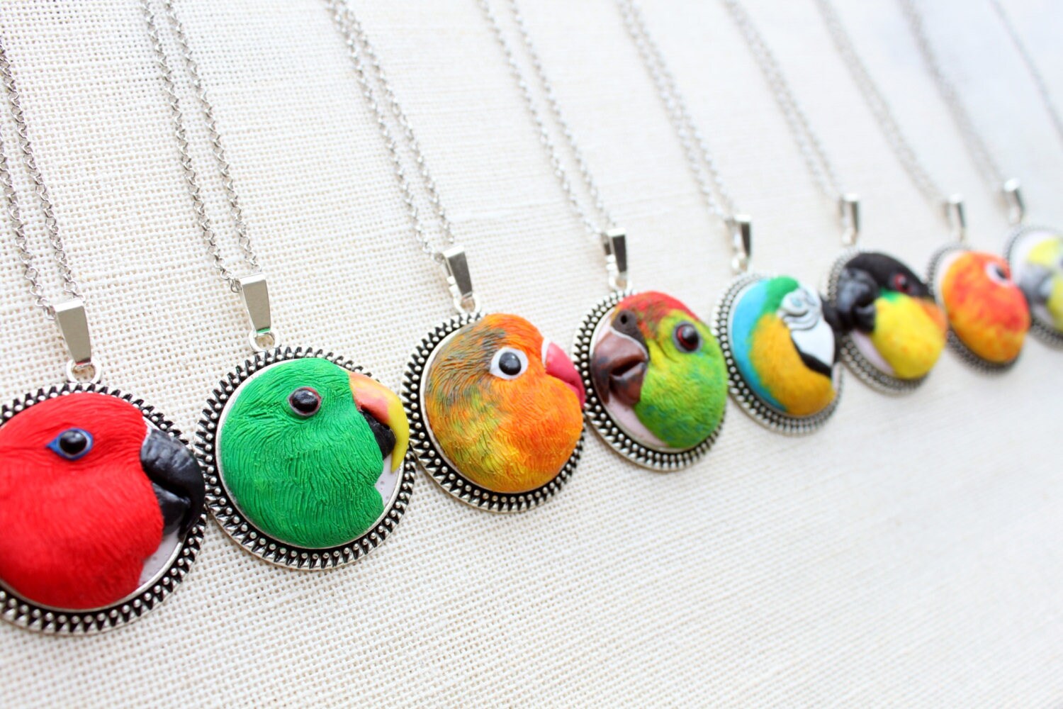 Custom parrot jewelry custom pet portrait custom clay bird | Etsy