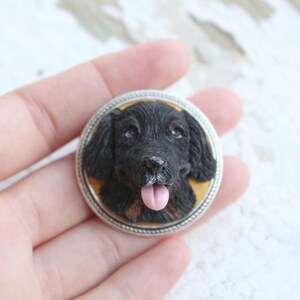 Pet portrait, custom dog portrait, personalized pet jewelry, gift for pet owner, personalized jewelry, pet illustration, custom illustration Brooch