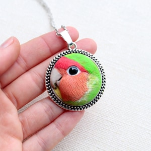 Tropical jewelry, custom pet portrait, custom portrait, custom bird portrait, parrot portrait, lovebird jewelry, parrot jewelry, pet lover