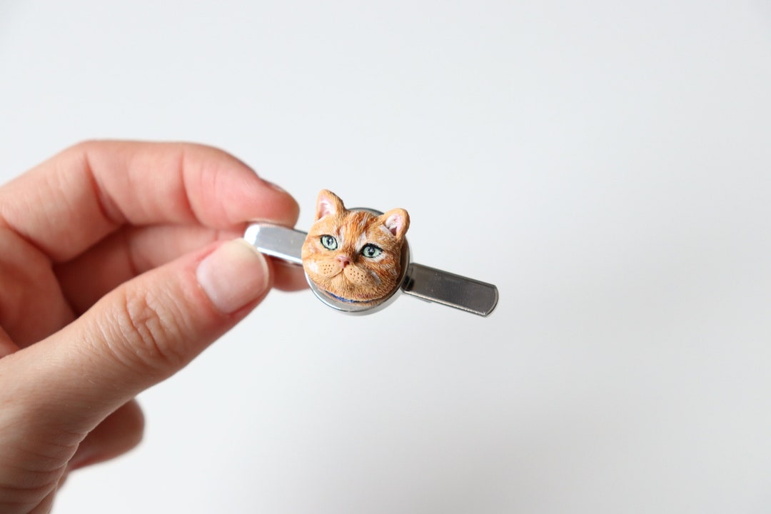 Custom Cat Tie Clip, Custom Cat Jewelry, Jewelry for Men, Personalized Jewelry, Wedding Gift for