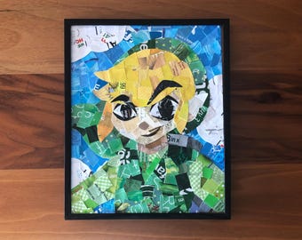 Toon Link "The Wind Waker" Inspired Magazine Mosaic Collage