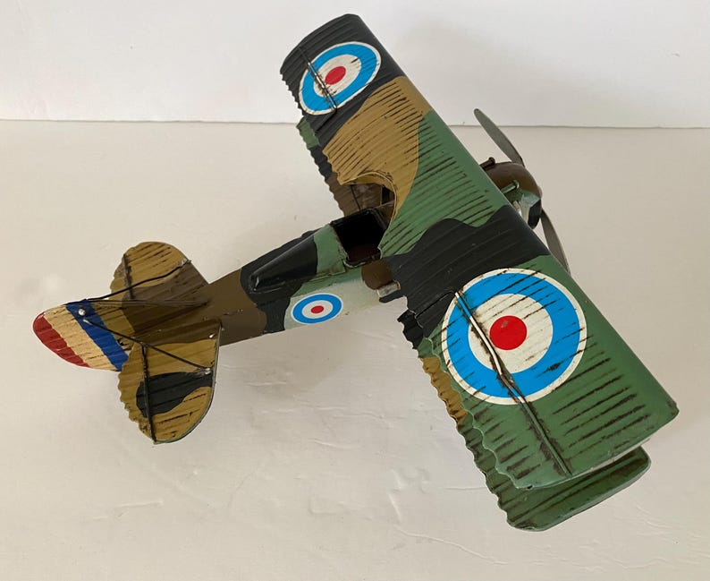 Sopwith Camel Biplane Model WWI Hand Painted Metal Plane Etsy