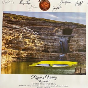 Payne's Valley Golf Course Signed Golfers Poster Big Rock Missouri