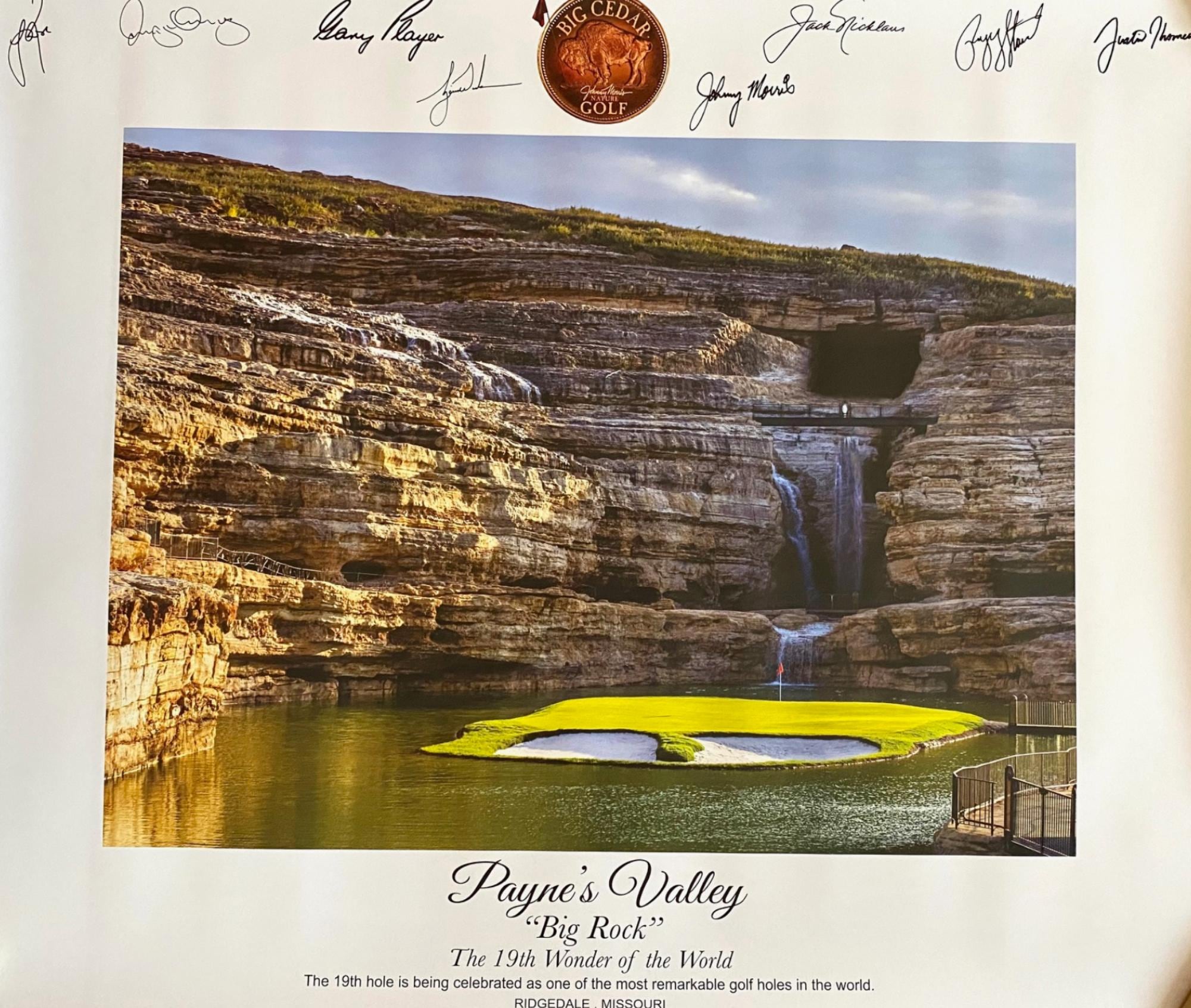Payne's Valley Golf Course Signed Golfers Poster Big Rock Missouri