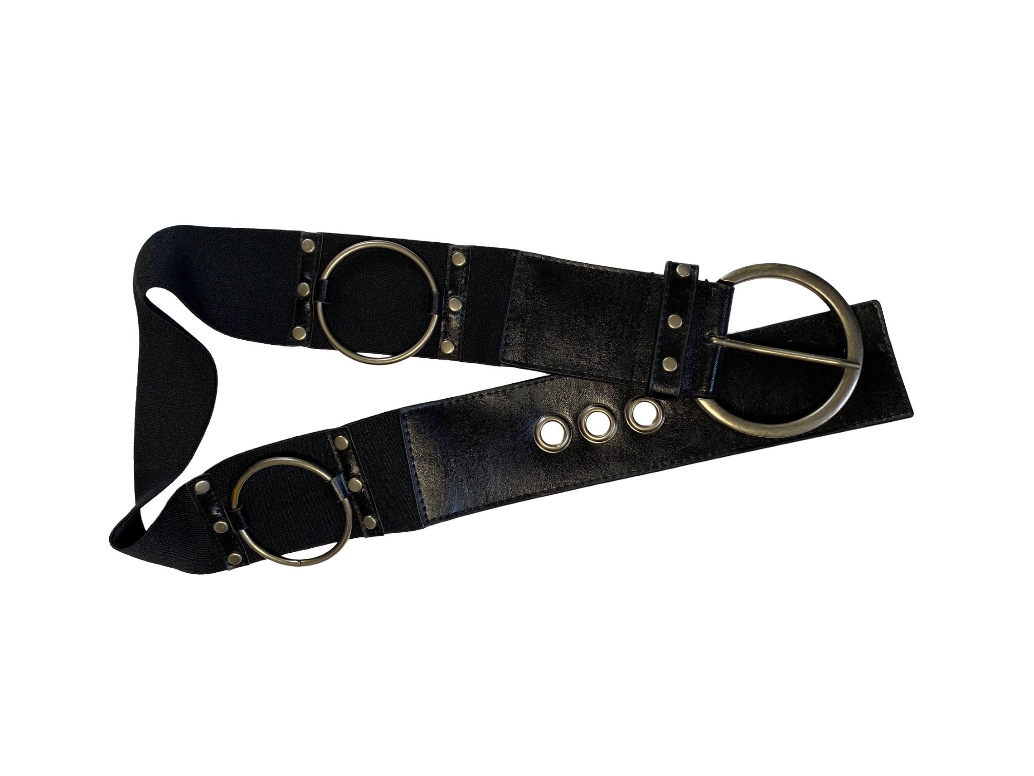 VINTAGE Y2K Studded Gold Heart Suede Hip Belt L Low Slung 90s Anne Klein Boho Black Gold 90s Belt - Etsy main image 3