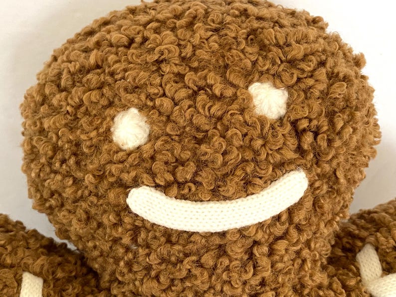 Gingerbread Man Pillow Cozy Christmas Teddy Throw Pillow Home Decor