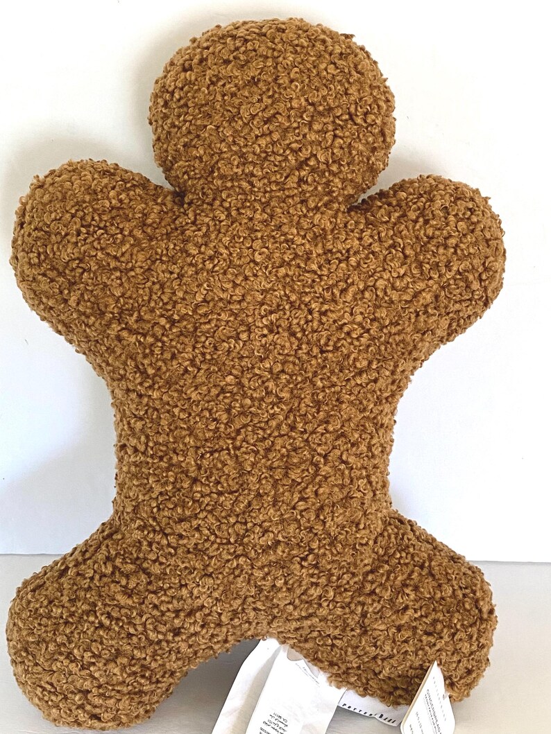 Gingerbread Man Pillow Cozy Christmas Teddy Throw Pillow Home Decor