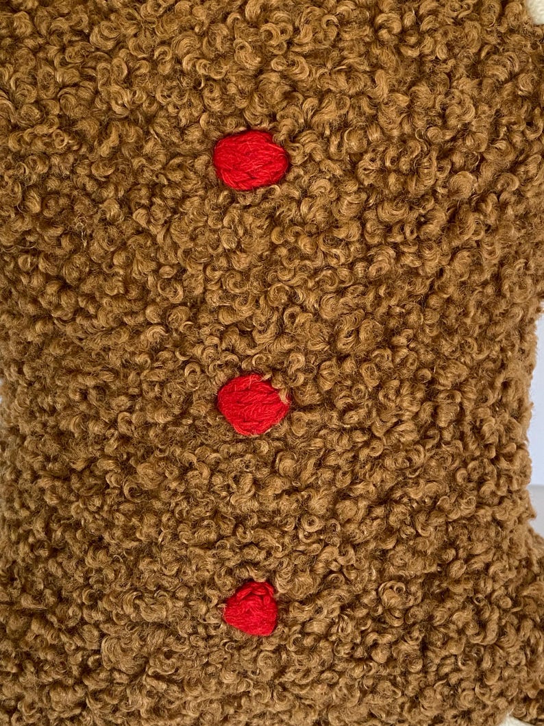 Gingerbread Man Pillow Cozy Christmas Teddy Throw Pillow Home Decor