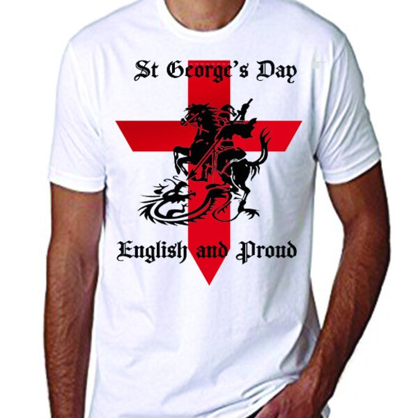 St George's Day Knight & Dragon England Mens T Shirt