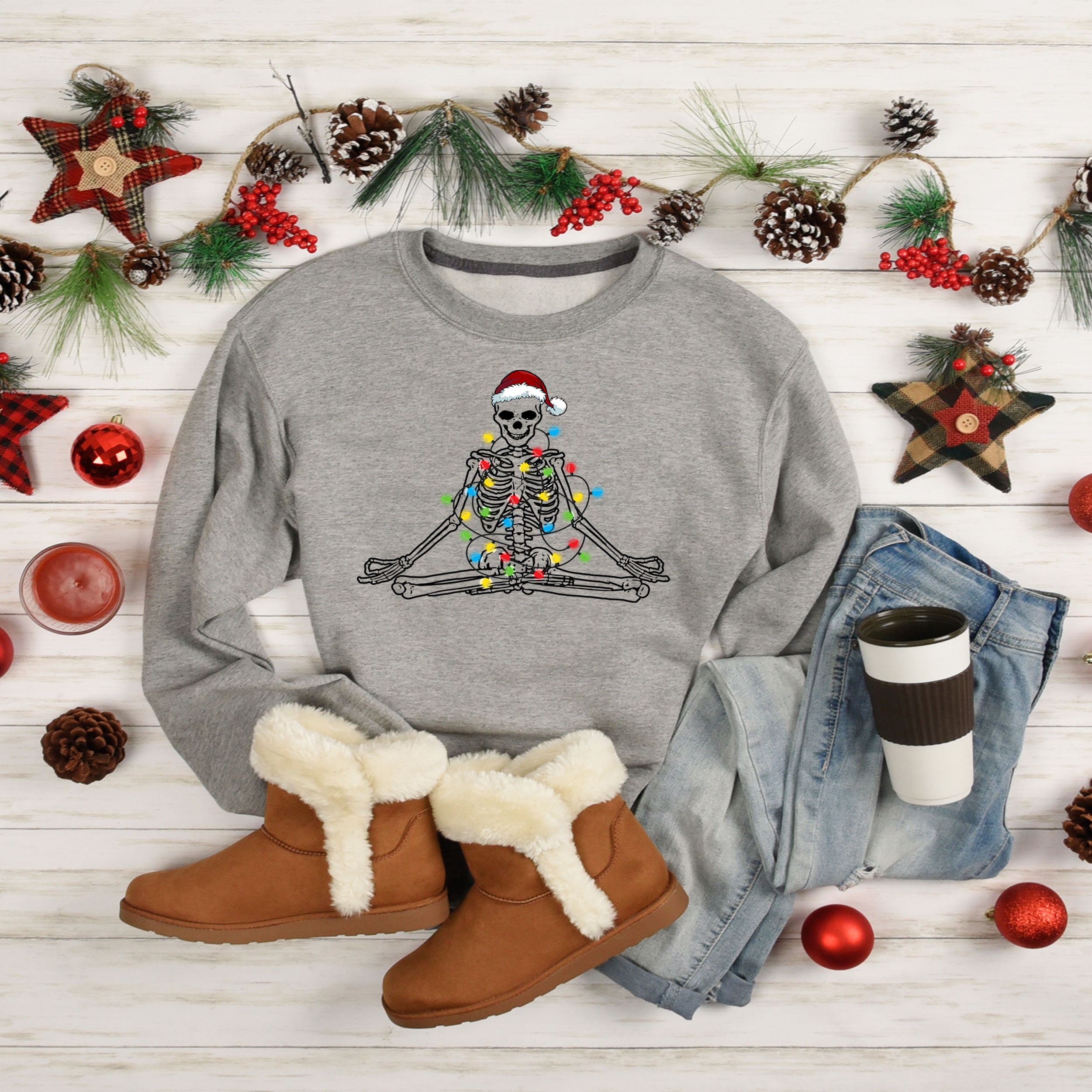 Printed Christmas Skeleton Jumper Christmas Sweatshirt Etsy UK