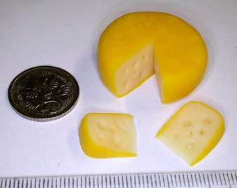 Miniature Swiss Cheese for Dollshouse or Shop, 1/12 scale