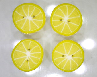 Lemon Citrus Slices - handmade polymer clay buttons