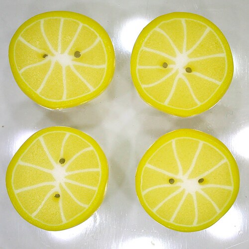45pcs Pack Big Polymer Clay Lemon Fruit Slices Polymer Cane Etsy