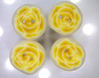 Yellow Rose - handmade polymer clay buttons