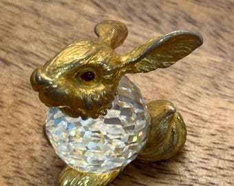 Crystal Love Bunnies Figurine With Red Heart Swarovski Style - 1