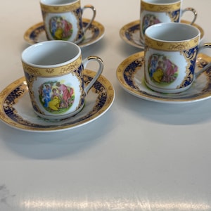 Vintage Yamasen Japan demitasse Cup/Saucer Set – Cobalt Blue & Gold