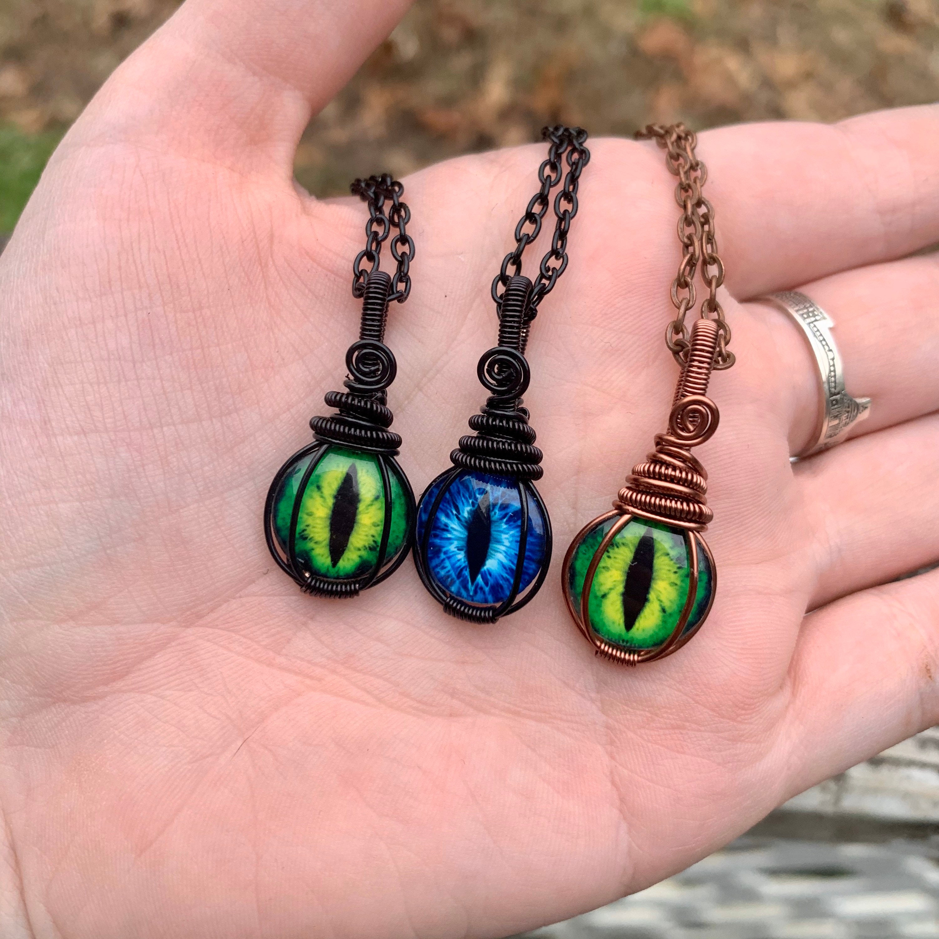 Build Your Own Dragon Eye Necklace Dragon Jewelry Blue Cat Etsy