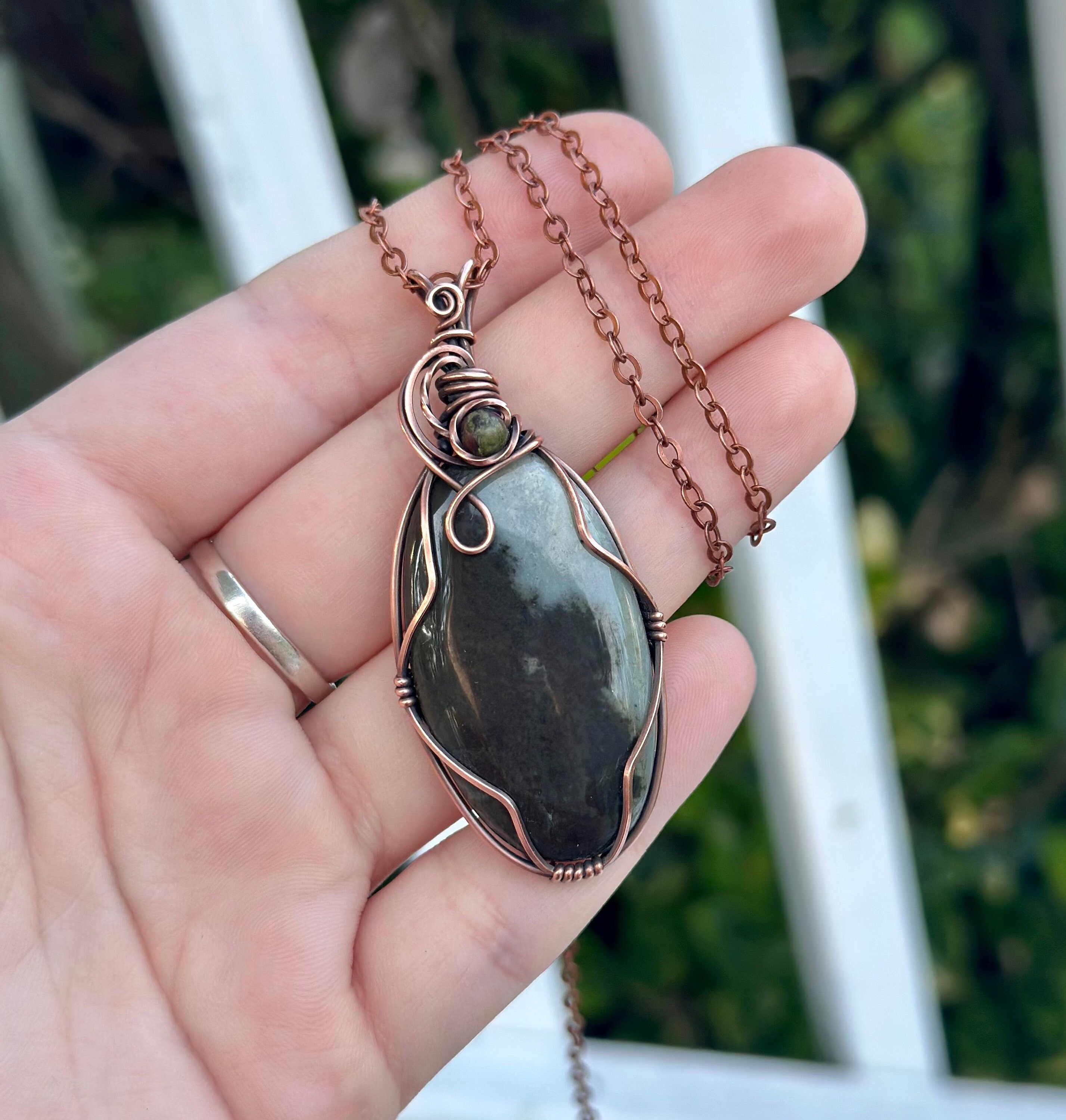 Wire wrapped hotsell stone pendant