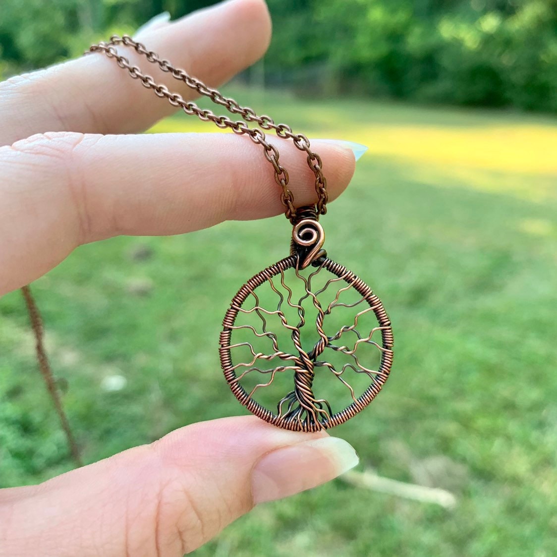 Tree of Life Wire Wrapped Copper Necklace Pendant With Loops Boarder · Wire  Wrapped Jewelry by TDW · Online Store Powered by Storenvy