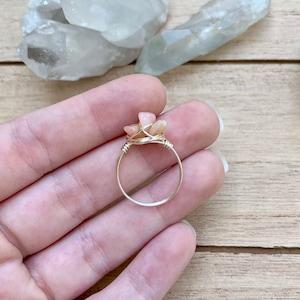 Pink Seashell Ring, Natural Beach Shell Ring, Boho Ring, Beachy Ring, Ocean Jewelry, Pink Shell Jewelry, Minimalist Hippie Ring