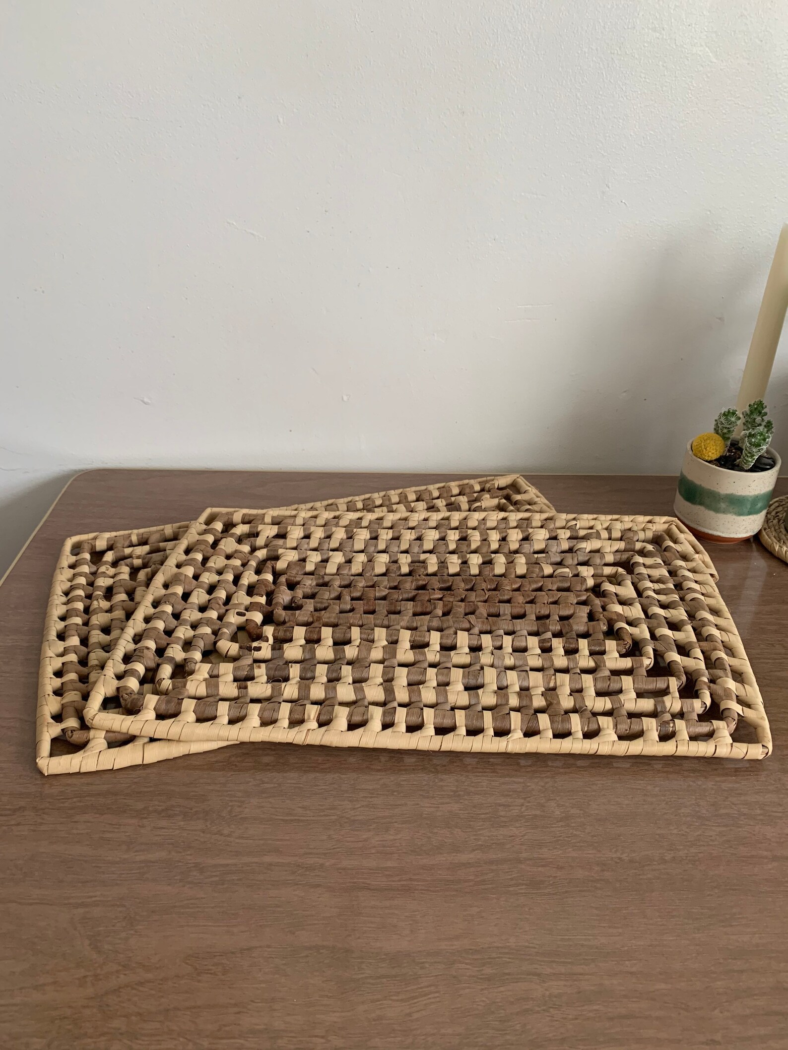 Vintage Wicker Placemats Etsy
