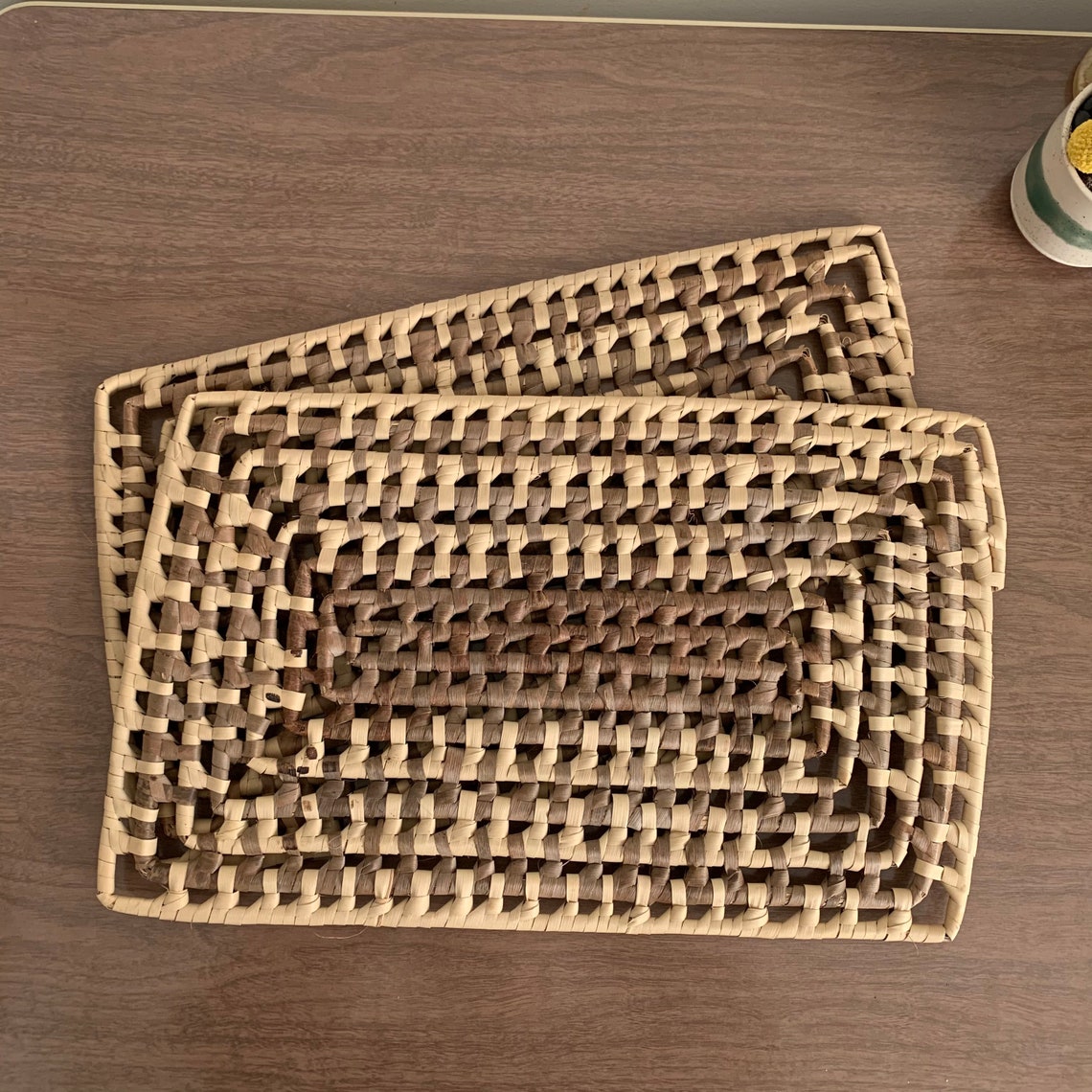 Vintage Wicker Placemats Etsy