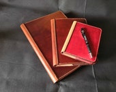 A4, A5 or A6 Luxury British Cowhide Leather Notebook Cover. MADE TO ORDER. Refillable and long lasting. Pockets for extra notes.
