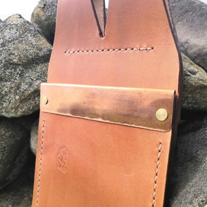 Billhook Scheide / Holster - Kupferöffnung - handgefertigt in Großbritannien aus britischem Leder