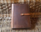 British Cowhide Leather Notebook Cover with Bookmark (A4, A5, A6)