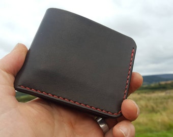Leather Bifold Wallet for cards and notes - 5 pockets - made to order