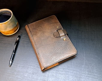 Leather Book Cover handmade from British Oak Leather READY TO POST