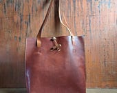 Spanish Goatskin Leather Tote Bag - 34 cm wide x 32 cm tall - READY TO POST