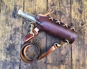 Water bottle with leather cover and optional shoulder strap 750ml