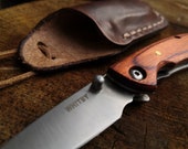 Whitby Pocket Knife and Pouch/Sheath Necklace - Natural European Leather