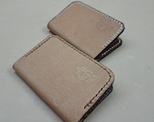 Handmade Natural Leather Bifold Wallet: Slim Card Holder READY TO POST