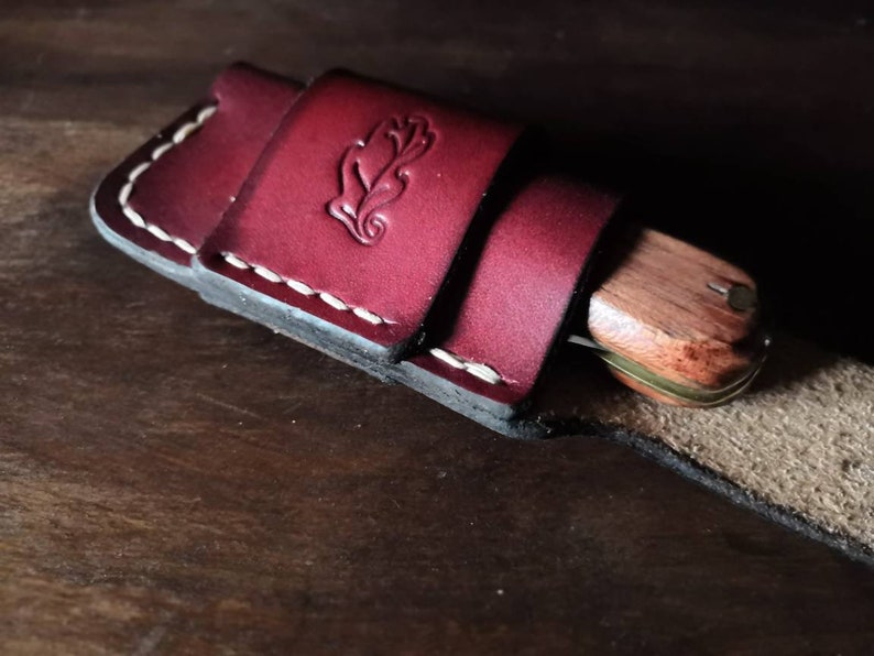 Folding Knife Pouch/sheath Sideways Belt Attachment Etsy