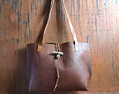 Spanish Deerskin Leather Tote Bag: Veg-Tanned Shoulder Bag READY TO POST