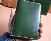 Green A6 Leather Notebook Cover. Line and Plain Paper - READY TO POST