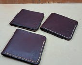 Dark Red Leather Bifold Wallet - Handmade Italian Veg-Tan READY TO POST
