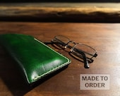 British leather glasses case - 3 sizes or custom size. Made to order